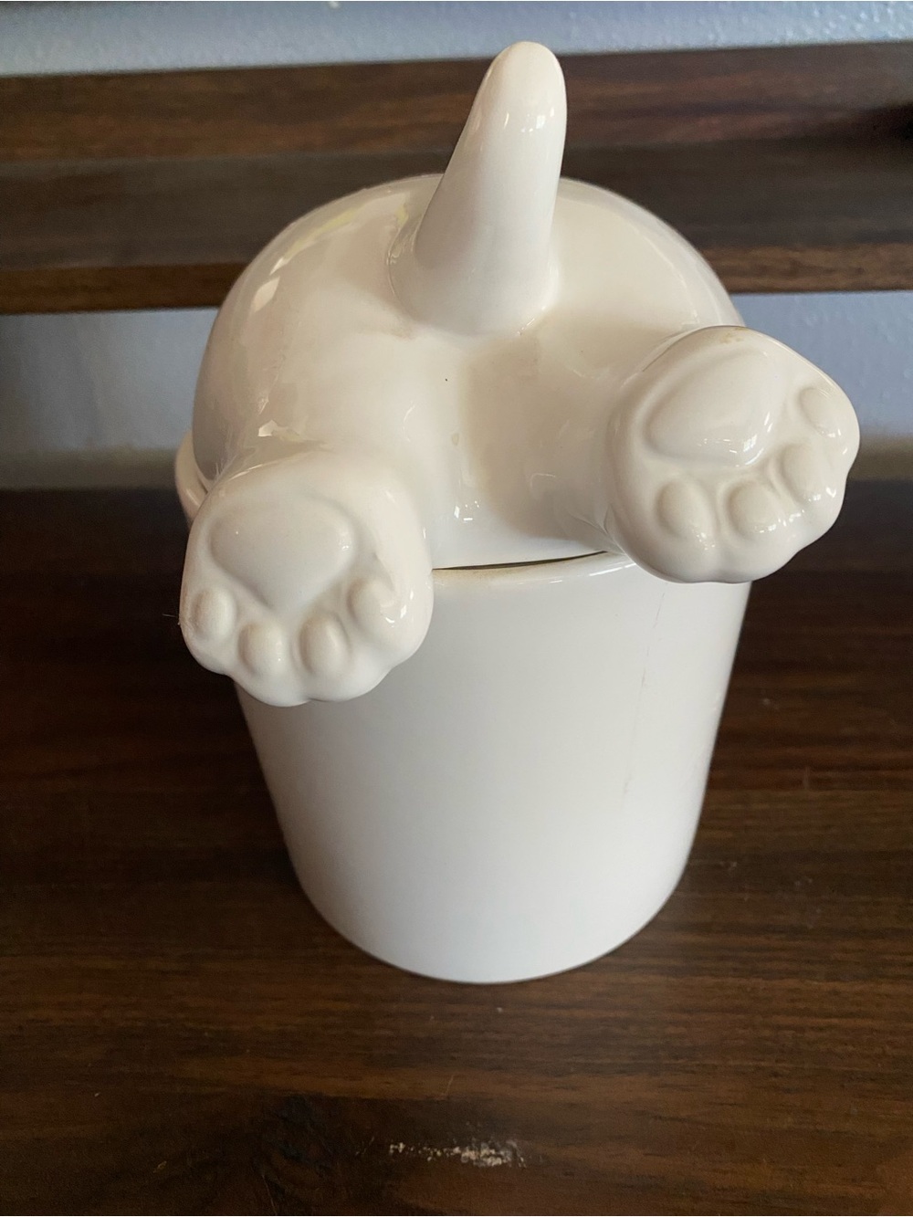 Mud Pie White Ceramic Dog Treat Canister Base